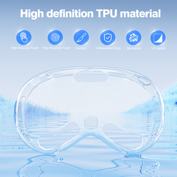 TPU ochranný kryt pre Apple Vision Pro – nárazu odolný, vstrekované formovanie, 61 g, kompatibilný s Apple Vision Pro