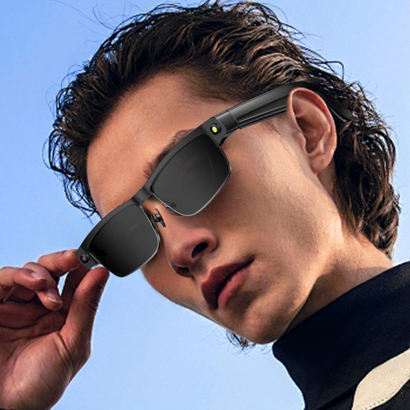 Ochelari inteligenți L802 cu cameră 8MP, baterie 260mAh, 4GB memorie internă, funcții AI, rezistenți la apă