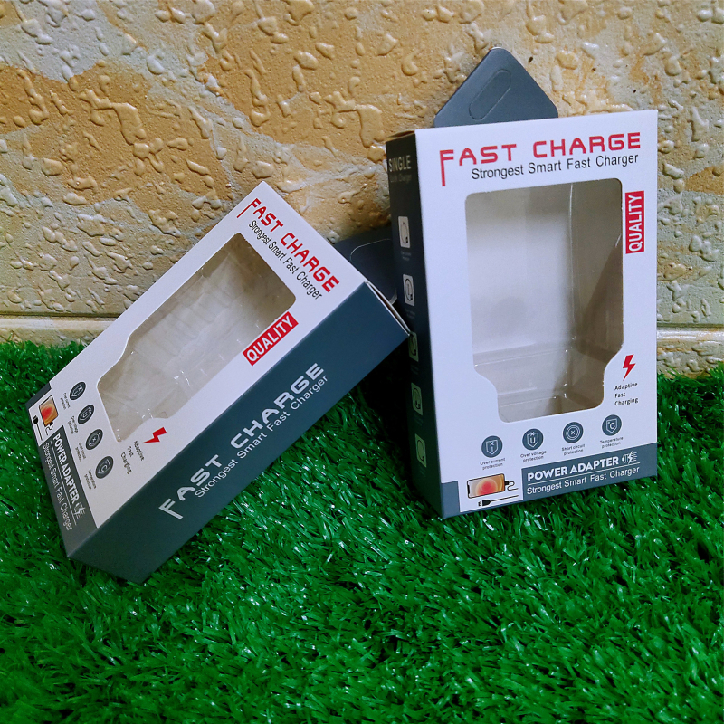 Cutie de ambalaj pentru încărcător rapid 65W/120W — model universal cu un singur cap; material: carton/hârtie; imprimare: flexografică; sarcină suportată: 200 g