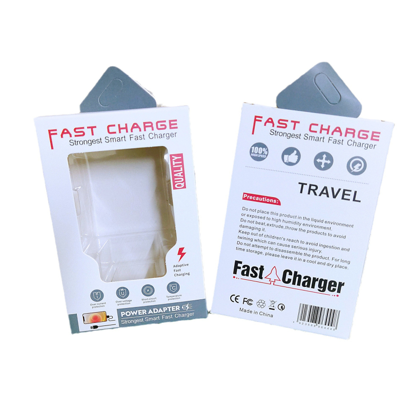 Cutie de ambalaj pentru încărcător rapid 65W/120W — model universal cu un singur cap; material: carton/hârtie; imprimare: flexografică; sarcină suportată: 200 g