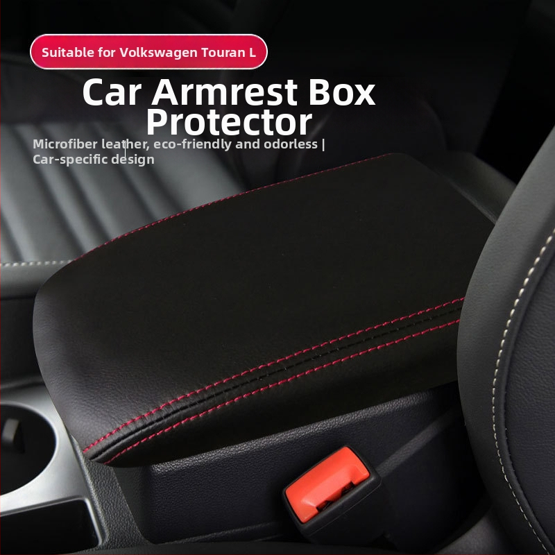 Kryt schránky podrúčnej opierky pre VW Tiguan L (2017–2021) — Microfiber Leather; kompatibilný so stredovou konzolou