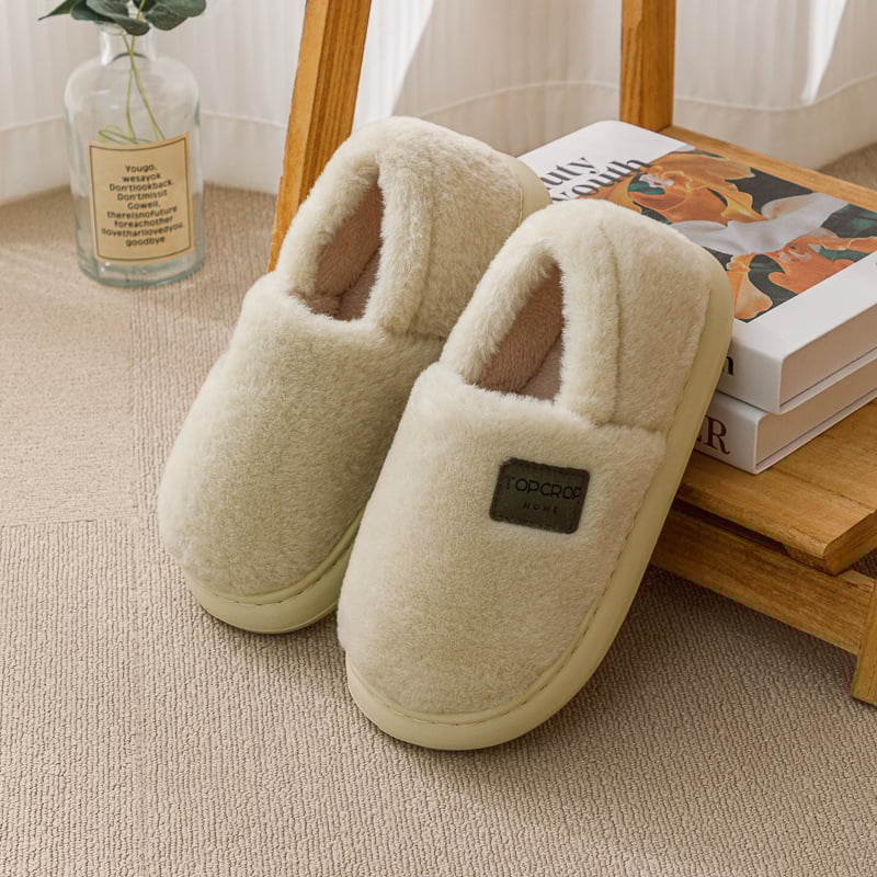 Vīriešu lina mājas čības ar gumijas zoli, sprādzes aizdare, standarta biezums, saglabā siltumu.