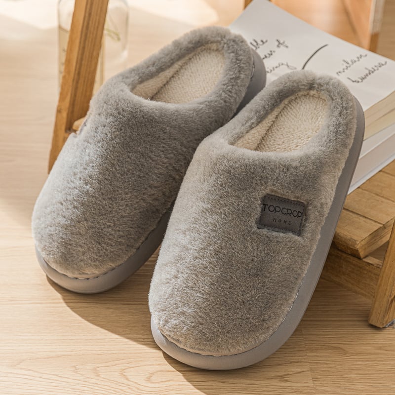 Vīriešu lina mājas čības ar gumijas zoli, sprādzes aizdare, standarta biezums, saglabā siltumu.