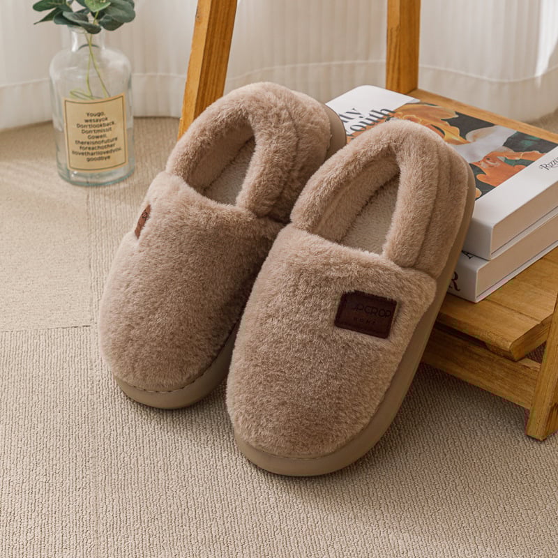 Vīriešu lina mājas čības ar gumijas zoli, sprādzes aizdare, standarta biezums, saglabā siltumu.