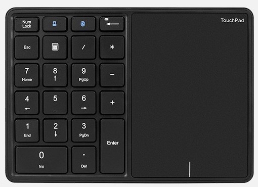 Bežična digitalna tipkovnica s Bluetoothom, ergonomska podrška, OEM proizvodnja, dimenzije 177×122×35 mm, težina 260 g