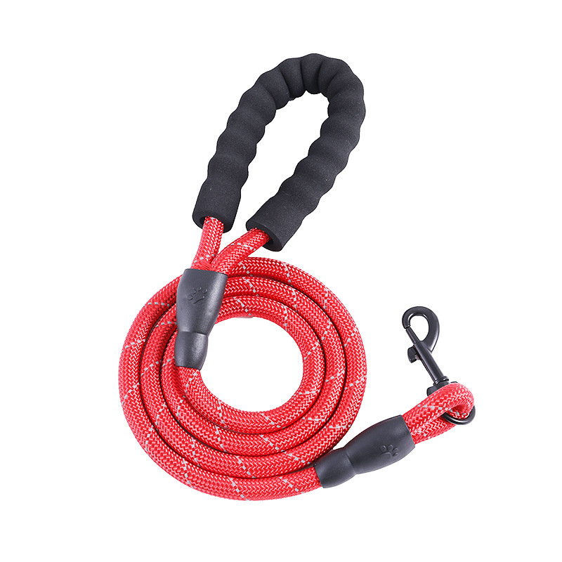 Lesă de câini cu mâner din spumă reflectorizantă, neextensibilă, design tip frânghie — Material: Altul; Categorie produs: Lesă pentru câini; Categorie: Lanț/șnur pentru animale de companie