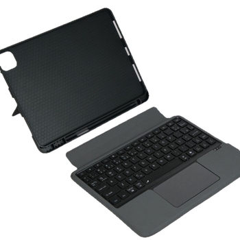 iPad 11. generációhoz készült bőrtok Bluetooth billentyűzettel, levehető A16 tollhely és állványtípusú védőtok