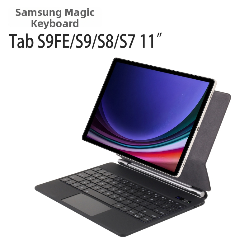 Bezdrôtové magnetické plávajúce puzdro s klávesnicou pre Samsung Tab S9 FE, 11 palcov