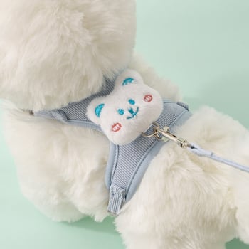 Macska póráz és állítható hám, Corduroy anyag, Eredet Zhejiang, Kategória: háziállat-láncok és kötele