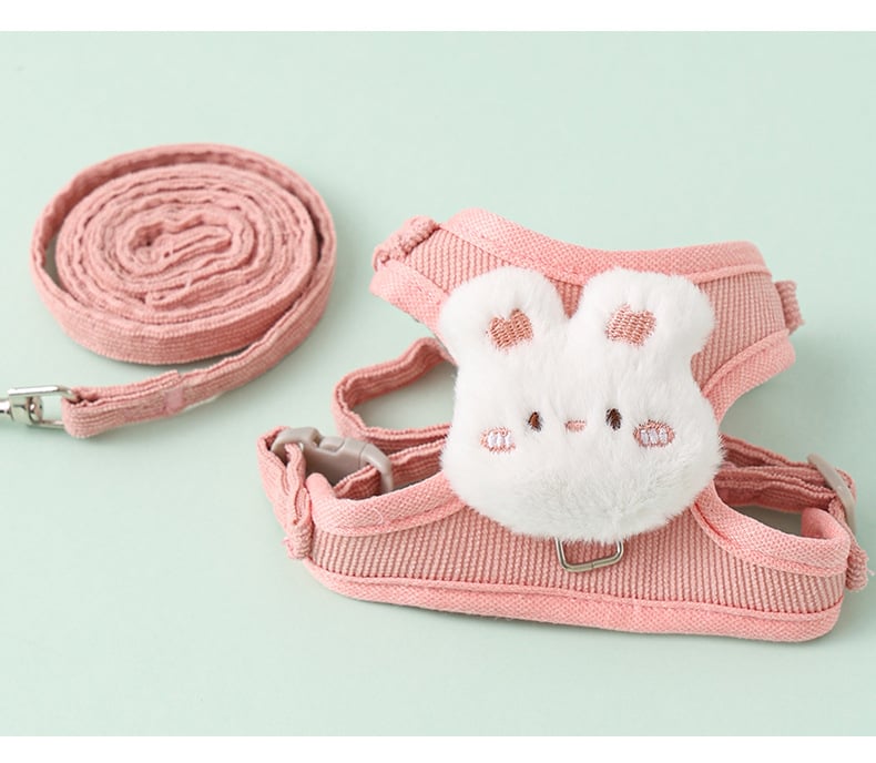 Macska póráz és állítható hám, Corduroy anyag, Eredet Zhejiang, Kategória: háziállat-láncok és kötele