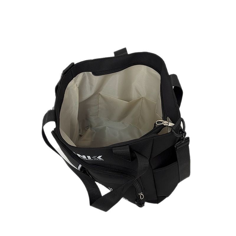 Iskolai nylon oldaltáska férfiaknak, betű mintával, poliészter bélés, tavasz 2025