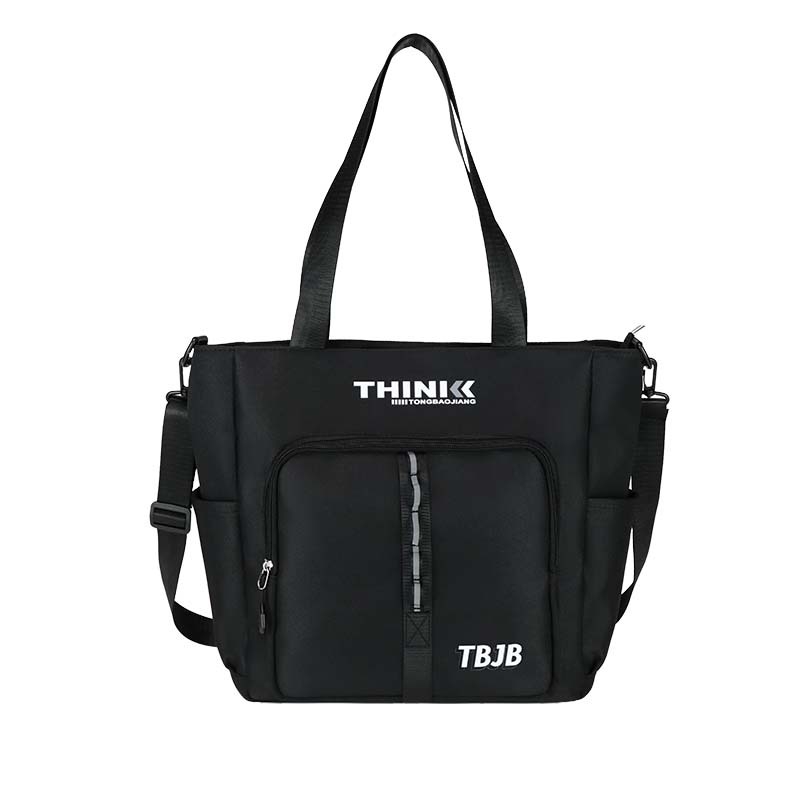 Iskolai nylon oldaltáska férfiaknak, betű mintával, poliészter bélés, tavasz 2025