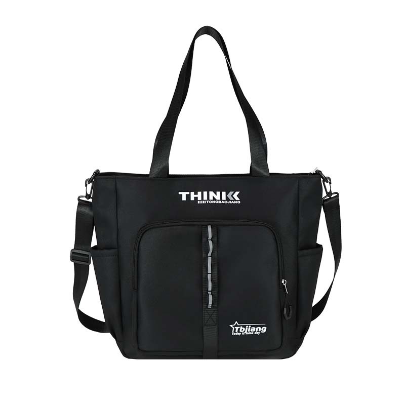 Iskolai nylon oldaltáska férfiaknak, betű mintával, poliészter bélés, tavasz 2025