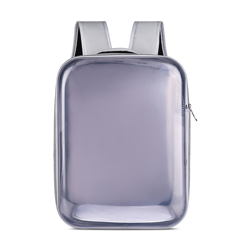 Διαφανής φορητός σάκος μεταφοράς κατοικίδιων για γάτες έως 9 kg, πολυεστέρας, μονόχρωμο σχέδιο, κωδικός 369