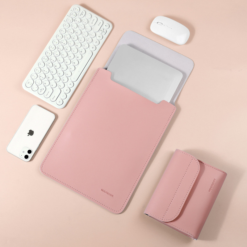 Geantă-liner internă pentru laptop – impermeabilă, rezistentă la uzură, piele sintetică, căptușeală PU, model solid, vară 2023