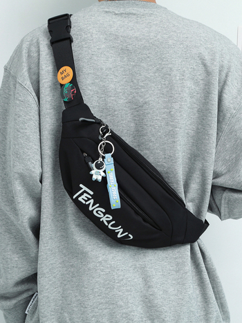 Muška crossbody torba za putovanje, poliester, vodootporna, izuzetno lagana, otporna na habanje, uzorak slova, ovlaštena privatna marka (Stil: rekreacijsko putovanje; Materijal: Poliester; Funkcije: Vodootporna, Ultra lagana, Otporna na habanje)