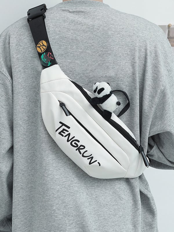 Muška crossbody torba za putovanje, poliester, vodootporna, izuzetno lagana, otporna na habanje, uzorak slova, ovlaštena privatna marka (Stil: rekreacijsko putovanje; Materijal: Poliester; Funkcije: Vodootporna, Ultra lagana, Otporna na habanje)