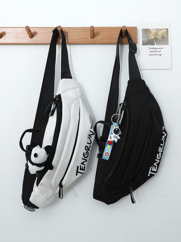 Muška crossbody torba za putovanje, poliester, vodootporna, izuzetno lagana, otporna na habanje, uzorak slova, ovlaštena privatna marka (Stil: rekreacijsko putovanje; Materijal: Poliester; Funkcije: Vodootporna, Ultra lagana, Otporna na habanje)