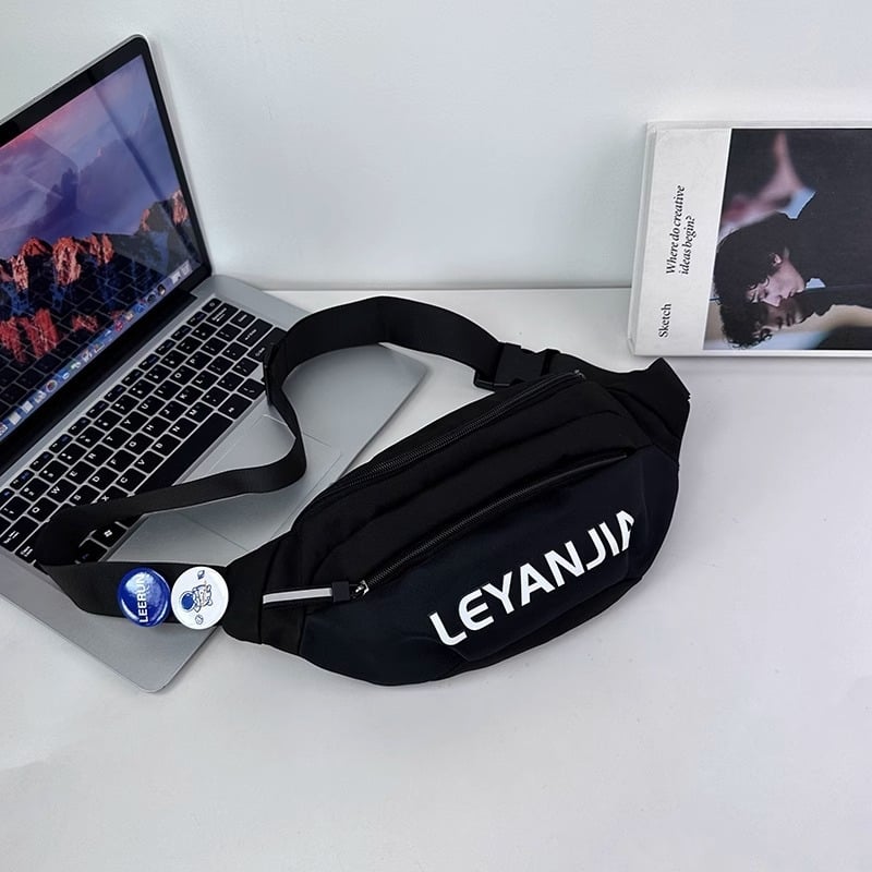Muška crossbody torba za putovanje, poliester, vodootporna, izuzetno lagana, otporna na habanje, uzorak slova, ovlaštena privatna marka (Stil: rekreacijsko putovanje; Materijal: Poliester; Funkcije: Vodootporna, Ultra lagana, Otporna na habanje)
