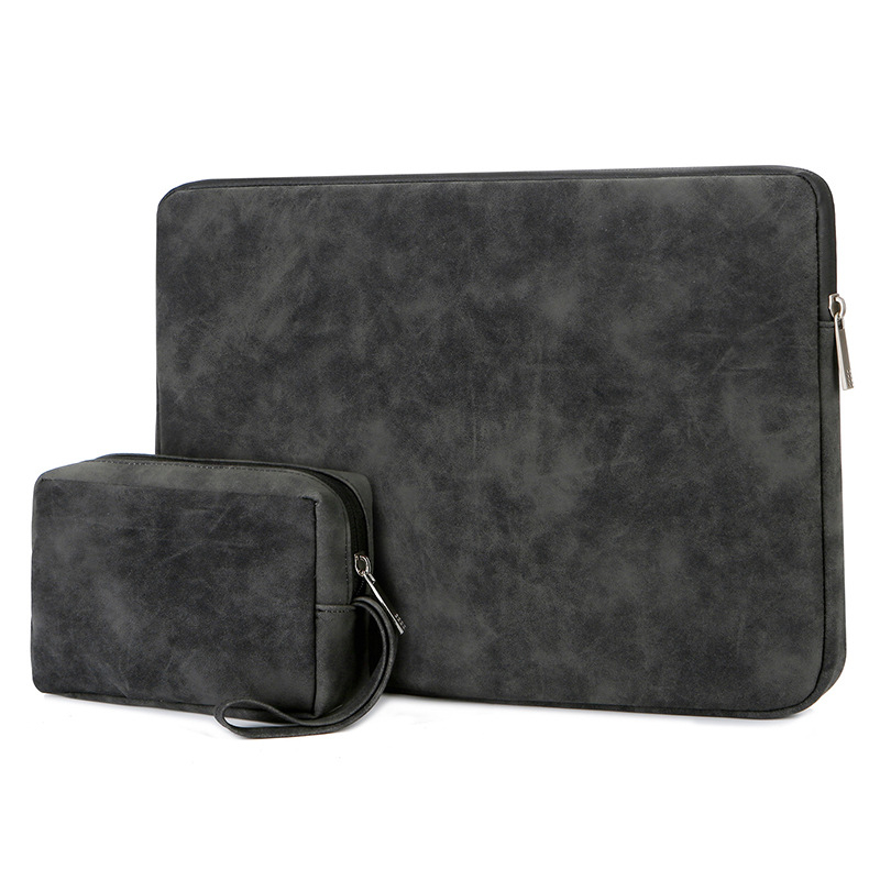 Geantă subțire pentru laptop și tabletă cu amortizare tip airbag, piele PU, impermeabilă, fermoar, mâner moale, logo personalizat