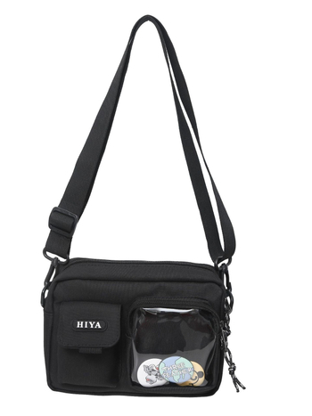 Férfi keresztpántos válltáska – nylon, vízálló, fiatalos campus stílus, betűs minta, poliészter bélés