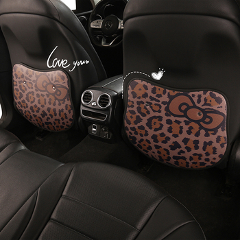 Zaštitna navlaka stražnji dio automobila za djecu – leopard uzorak, detalj srce mašna, protiv prljanja i trenja (Brand: Cow mom craft; Materijal: PU; Nadomještaj: spužva; Stil: Univerzalan)