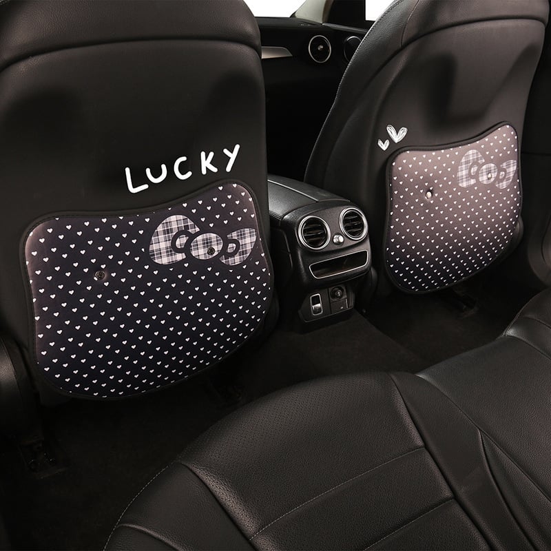 Zaštitna navlaka stražnji dio automobila za djecu – leopard uzorak, detalj srce mašna, protiv prljanja i trenja (Brand: Cow mom craft; Materijal: PU; Nadomještaj: spužva; Stil: Univerzalan)