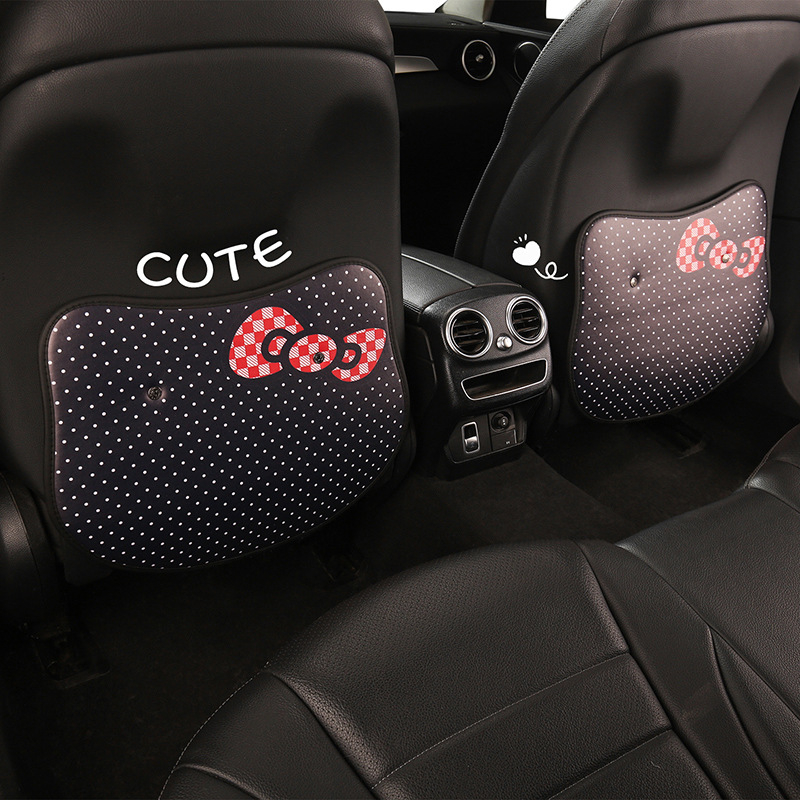 Zaštitna navlaka stražnji dio automobila za djecu – leopard uzorak, detalj srce mašna, protiv prljanja i trenja (Brand: Cow mom craft; Materijal: PU; Nadomještaj: spužva; Stil: Univerzalan)