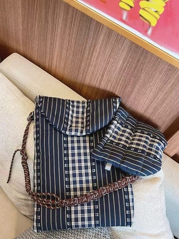 Torba za prijenosno računalo s geometrijskim uzorkom, poliester vanjska i podstava, svjež i sladak stil, proljeće 2025