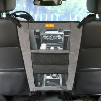 Autóülés középső tároló táska — állat-elválasztó háló, vízálló Oxford anyag, univerzális illeszkedés, logó nyomás lehetséges