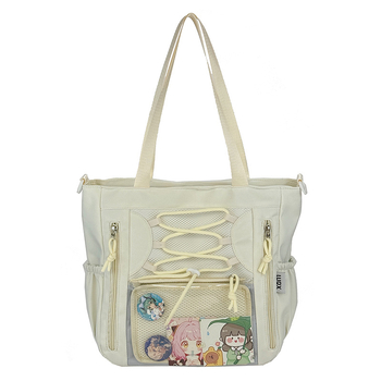 Átlátszó nylon tote táska, ultrakönnyű, vízálló, nagy kapacitású, nőknek, iskolai stílus