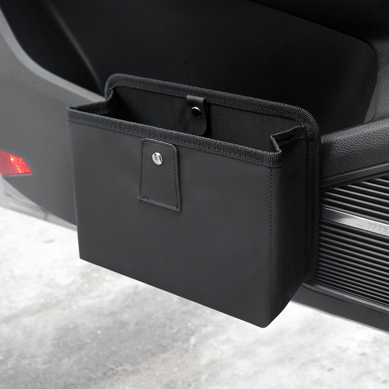 Kožni unutarnji spremnik za automobil – viseći organizator za vrata, koš za otpad, model LJT-03