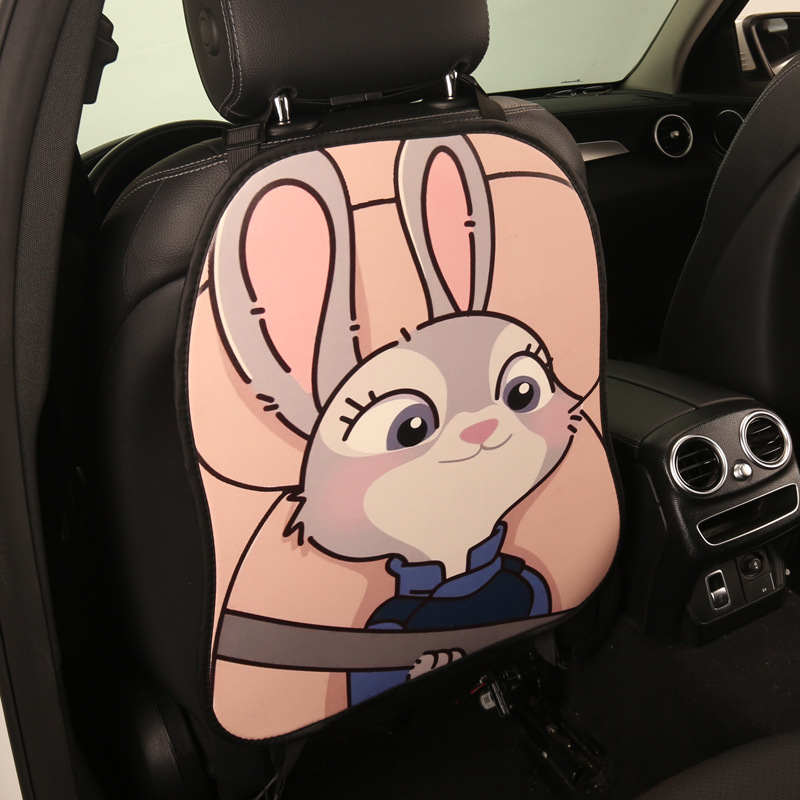 Zaštitna podložka stražnjeg naslona automobila s crtić motivom, PU materijal, punjenje spužva, univerzalni oblik, pogodno za sve sezone