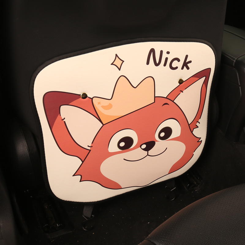 Zaštitna podložka stražnjeg naslona automobila s crtić motivom, PU materijal, punjenje spužva, univerzalni oblik, pogodno za sve sezone