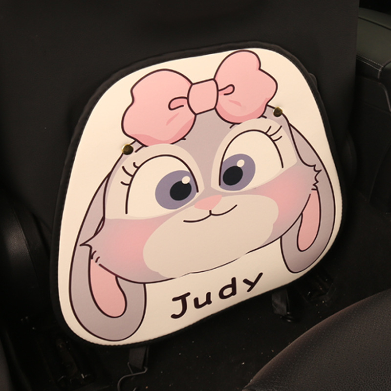 Zaštitna podložka stražnjeg naslona automobila s crtić motivom, PU materijal, punjenje spužva, univerzalni oblik, pogodno za sve sezone