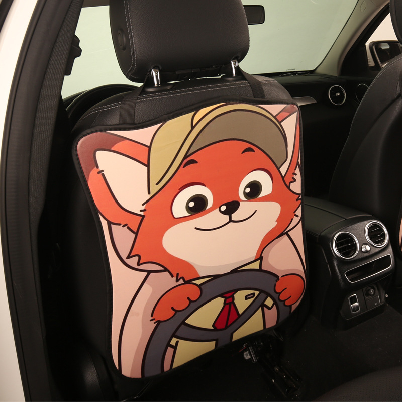 Zaštitna podložka stražnjeg naslona automobila s crtić motivom, PU materijal, punjenje spužva, univerzalni oblik, pogodno za sve sezone