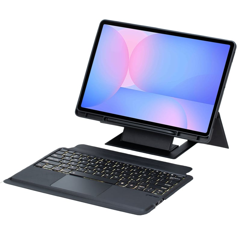 Ασύρματο Bluetooth πληκτρολόγιο για Samsung Tab A11 Plus με πλωτή βάση, μαγικό πληκτρολόγιο, διαχωρισμένη αφή και φωτιζόμενα πλήκτρα