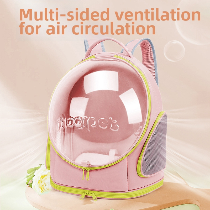 Moorpet rucsac pentru pisici cu fereastră panoramică transparentă, design portabil tip capsulă spațială, capacitate mare, Oxford/PC
