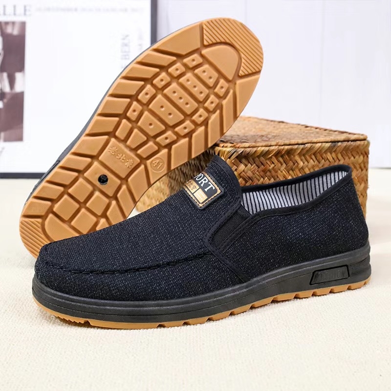 Pantofi pentru bărbați Slip-On din pânză – Respirabili, Ușori, Părțea superioară din pânză, Talpă PVC, Profil redus