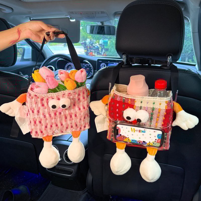 Coș de gunoi pentru spatele scaunului auto, impermeabil, organizator de depozitare 2 în 1, de agățat