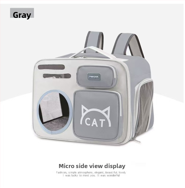 Taška pre mačky, cestovná taška so štýlom vesmírnej kapsule, Oxford materiál, skladacia a prenosná, stredná kapacita