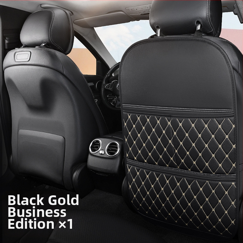 Automašīnas aizmugures sēdekļa aizsargs ar uzglabāšanas kabatu – ādas aizsargs segums bērniem priekš aizmugures sēdekļa, plakans stils, sintētisko šķiedru pildījums