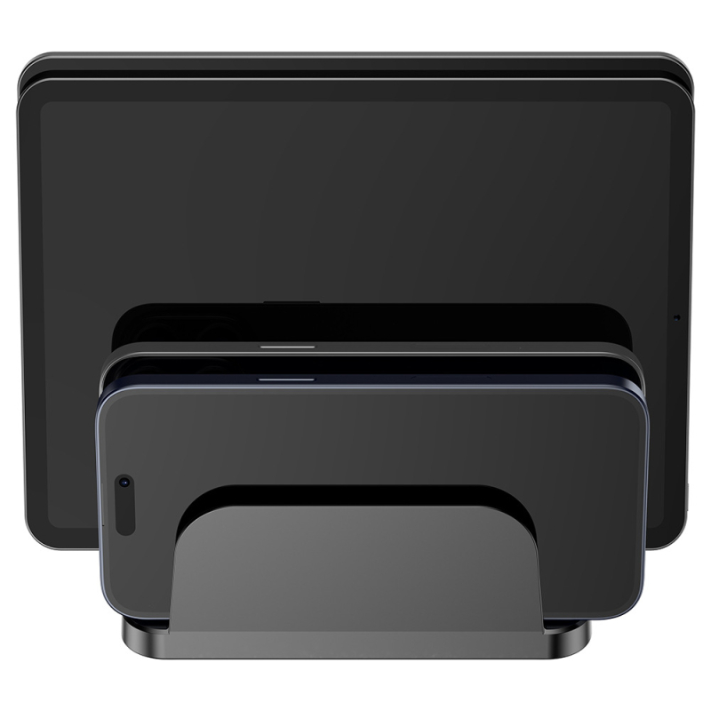 Zidni nosač za pohranu i punjenje tableta i telefona, dizajn s 4 pretinca, univerzalna ugradnja vijcima