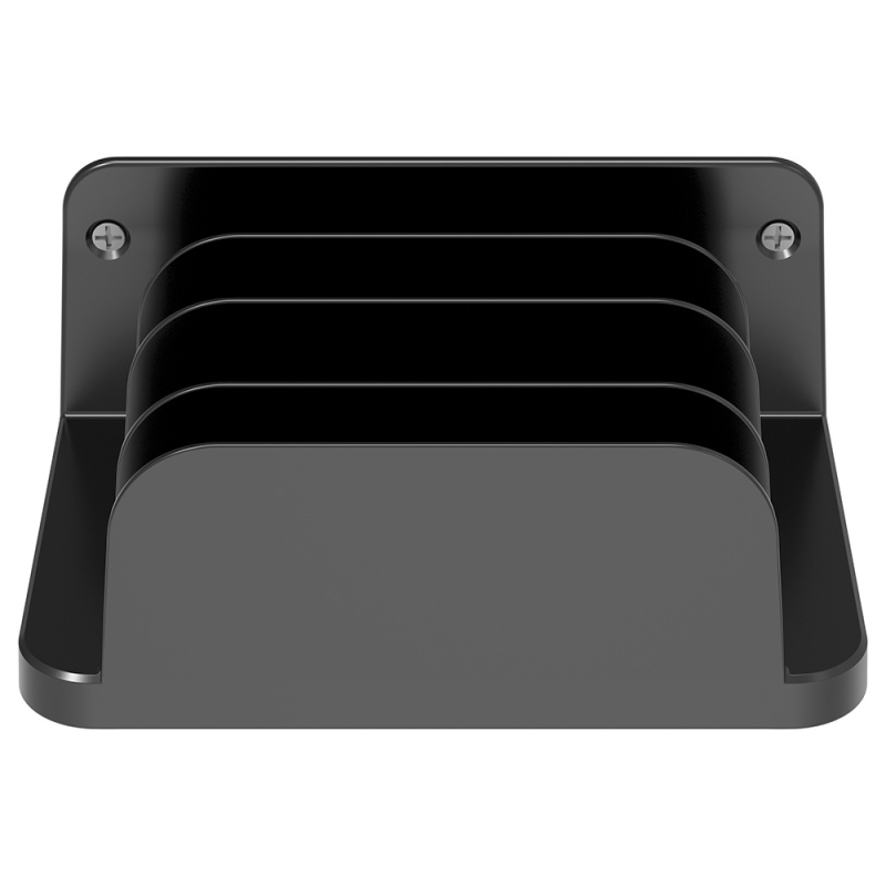 Zidni nosač za pohranu i punjenje tableta i telefona, dizajn s 4 pretinca, univerzalna ugradnja vijcima