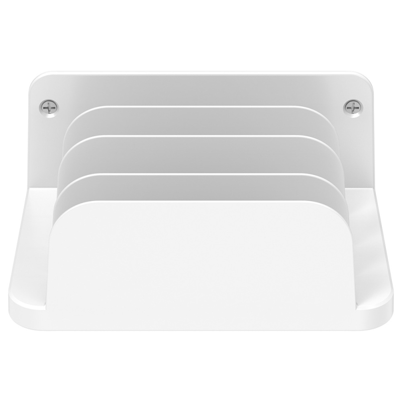 Zidni nosač za pohranu i punjenje tableta i telefona, dizajn s 4 pretinca, univerzalna ugradnja vijcima