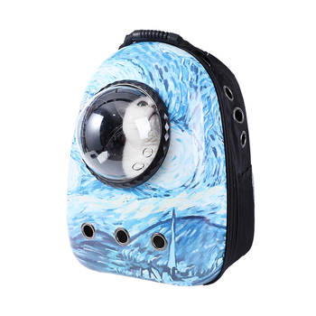 Τσάντα μεταφοράς γάτας με αερισμό — πλαστικό υλικό, χωρητικότητα 5, σχέδιο καρτούν, μέτρια σκληρότητα, μάρκα Powerful merchants