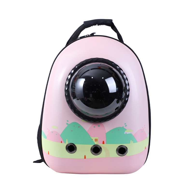 Τσάντα μεταφοράς γάτας με αερισμό — πλαστικό υλικό, χωρητικότητα 5, σχέδιο καρτούν, μέτρια σκληρότητα, μάρκα Powerful merchants