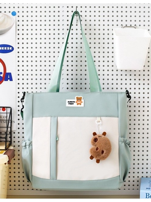 Dvostruka torba za dopunske sate za osnovnu školu — Oxford platno, geometrijski uzorak, podstava poliester, unisex