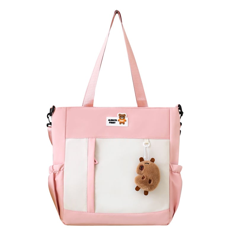 Dvostruka torba za dopunske sate za osnovnu školu — Oxford platno, geometrijski uzorak, podstava poliester, unisex