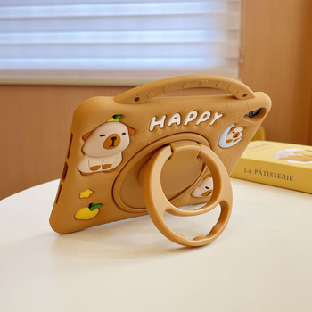 Kryt na iPad pre Apple, mäkký silikónový obal s karikatúrnym dizajnom, odolný voči opotrebeniu a pádu, vyrábaný horúcou lisovacou technikou